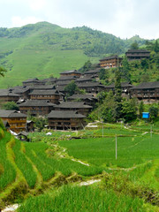 Village de minorit&eacute;s, Guangxi, Chine