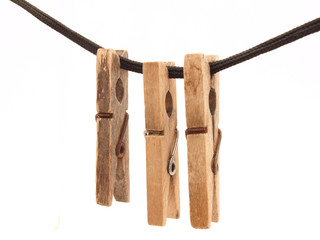 Clothespins and rope