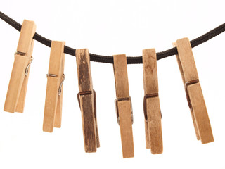 Clothespins and rope