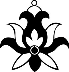 black and white flower symbol vector