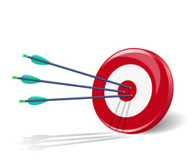 Three arrows in the center of target