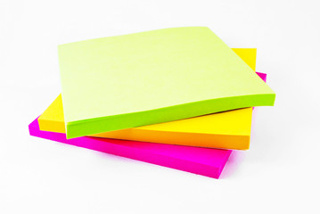 Colorful paper notes memo isolated