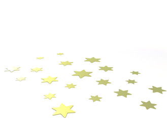 Golden stars on white background