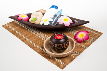 Shower set in bathroom