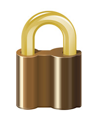 Locked padlock. Isolated on white background