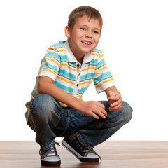 Squatting kid