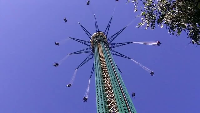 High carousel in amusement park Prater in Vienna