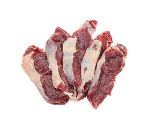 Close up of rump steaks isolated on white background