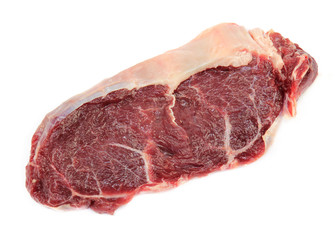 Close up of rump steaks isolated on white background