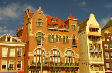 Obraz premium Amsterdam, Netherlands, channel houses - summer 2010