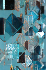 Blue decorative glass mobile