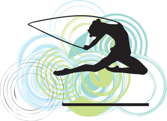 Acrobatic girl illustration