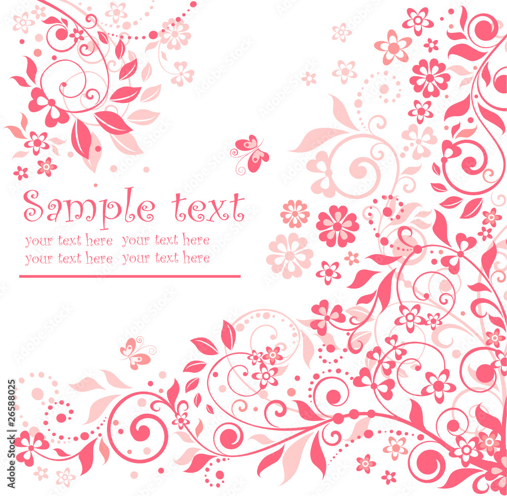 Canvas Prints Pink floral card