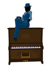 African American Jazz Musician Illustration