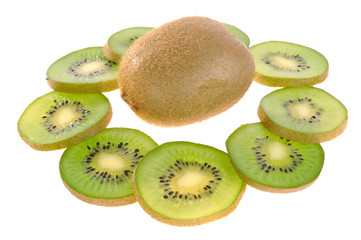 Fototapeta premium kiwi fruit on white background