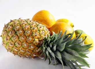 pineapple,oranges and lemon