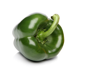 Green bell pepper, isolated on a white background