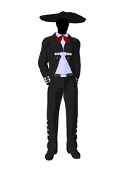 Male Mariachi Silhouette Illustration