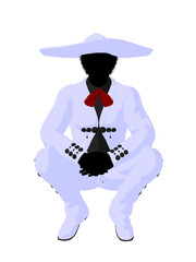 African American Mariachi Silhouette Illustration