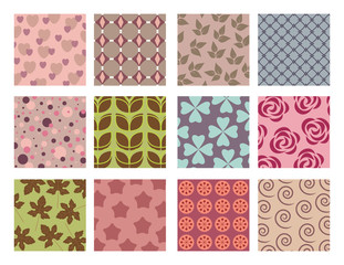 Vector floral and geometrical background pattern