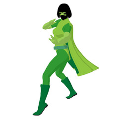 Super Heroine Illustration Silhouette