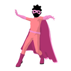 Naklejka premium African American Super Hero Girl Illustration Silhouette