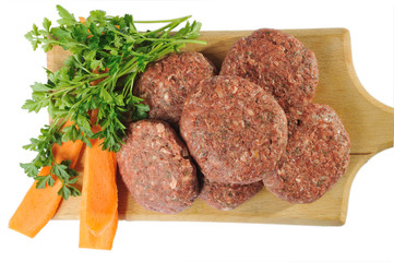 raw minced meat and vegetables
