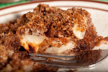 Warm chocolate or cinnamon and apple dessert