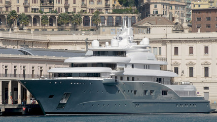 large grey yacht