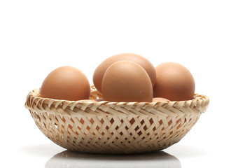 eggs in wicker basket