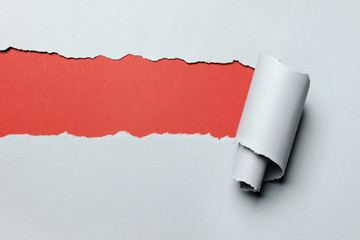 Torn Paper With Red Background