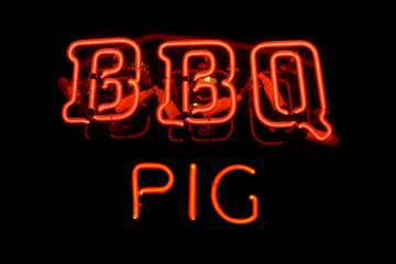 BBQ Pig neon sign