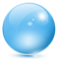Glass sphere blue.