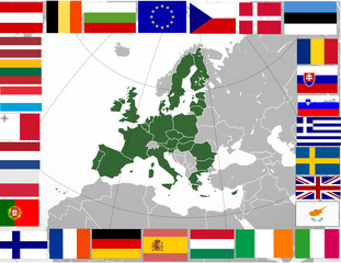 EU european union map members flags