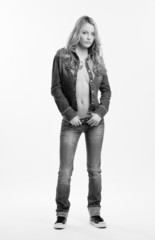 black and white picture of a sexy woman