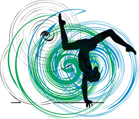 Acrobatic girl illustration