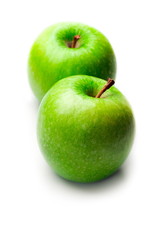 Green apples isolated on white