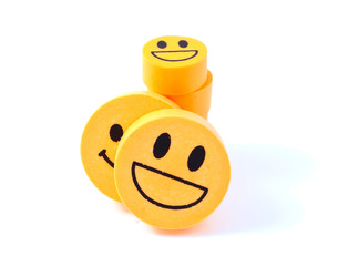 eraser with the image of a smiley