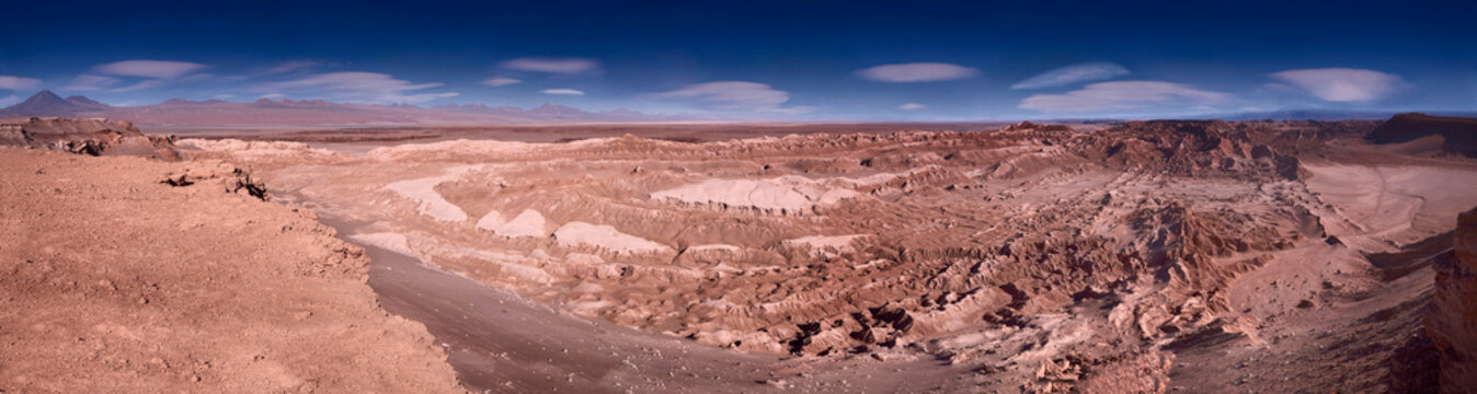 panoramic view of the Valle de la Luna (Moon Valley), Chile