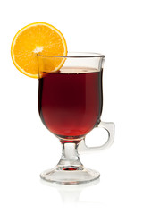 Mulled wine with orange slice