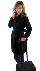 femme d'affaire en manteau noir