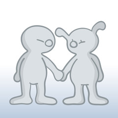 dummy paar hand in hand