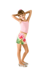 The girl in a pink blouse