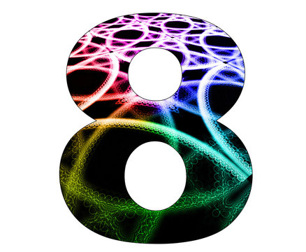 8 number with abstract design