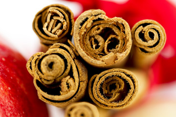 Cinnamon sticks macro view