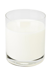 Glass of milk isolated on white background