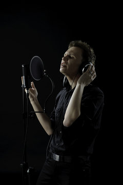 Young man singing