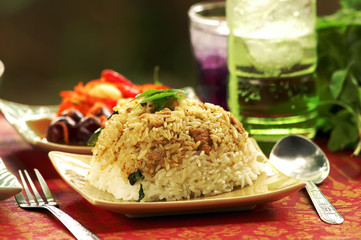 Fried rice with Holy Basil