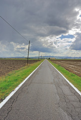 Italy Padana plain relaxing countryside road