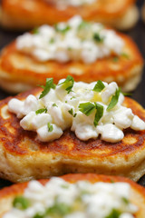 Blinis with cottage cheese